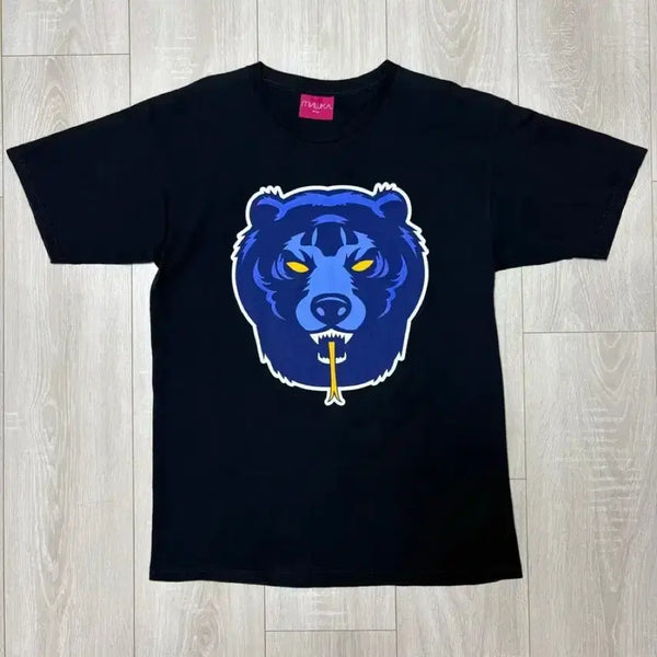 [BUNJANG] Mishka NYC "Bear Mop" T-Shirt - Dark Blue, Size L / MISHKA 티셔츠 (Made in USA)