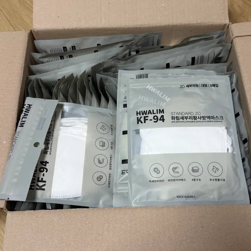 [BUNJANG] Hwarim KF-94 Duckbill Mask 5 Count / 화림 KF-94 새부리 황사방역 마스크 5매입