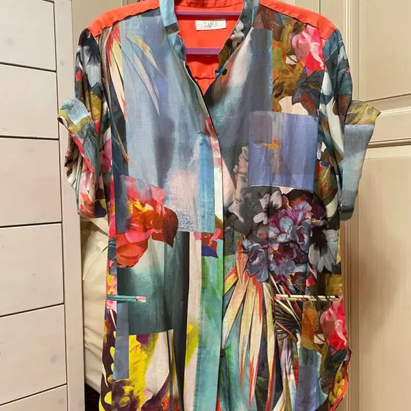 [BUNJANG] Time Women's Floral Pattern Silk Blend Shirt / 타임여성셔츠