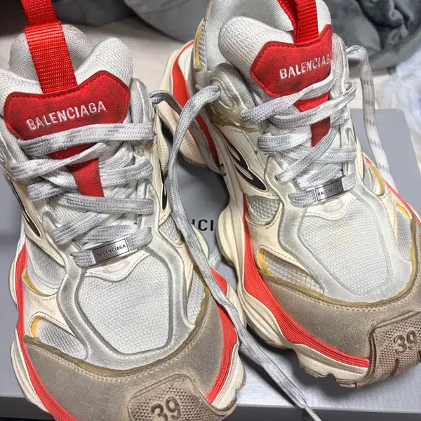 [BUNJANG] Balenciaga Cargo Sneakers Beige/Gray/Red / 발렌시아가 카고 스니커즈 베이지 그레이 레드