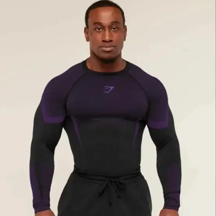 [BUNJANG] Gymshark Onyx V5 Purple Logo Long Sleeve M / (새상품) M 짐샤크 오닉스 퍼플 롱슬리브