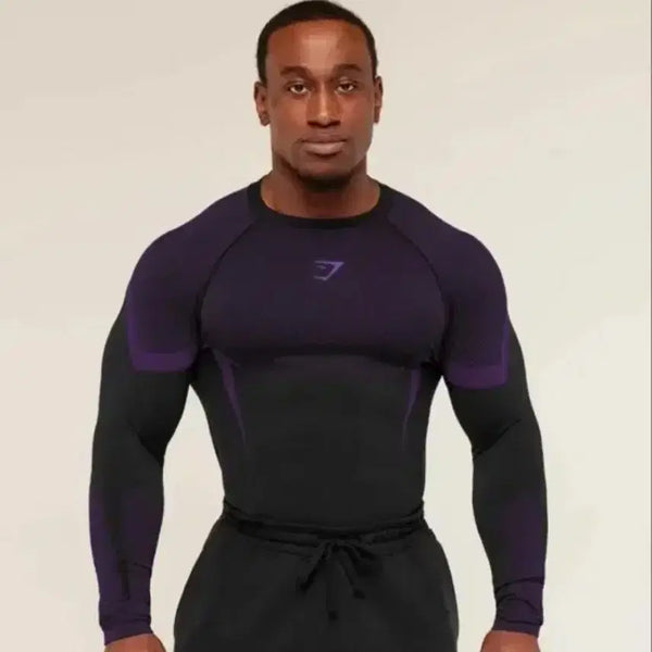 [BUNJANG] Gymshark Onyx V5 Purple Logo Long Sleeve M / (새상품) M 짐샤크 오닉스 퍼플 롱슬리브