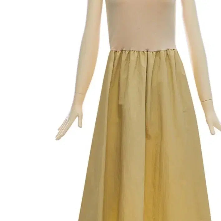 [BUNJANG] Beige Long One-Piece Dress (Size 66-77) / 롱바스락원피스6677초 새상품  베이지