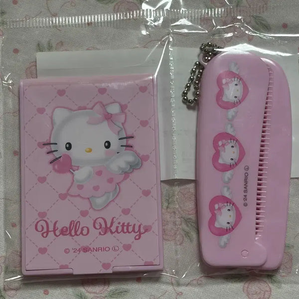 [BUNJANG] Hello Kitty Angel Pink Mirror and Comb Set / 헬로키티 빗거울 엔젤 핑크 세트