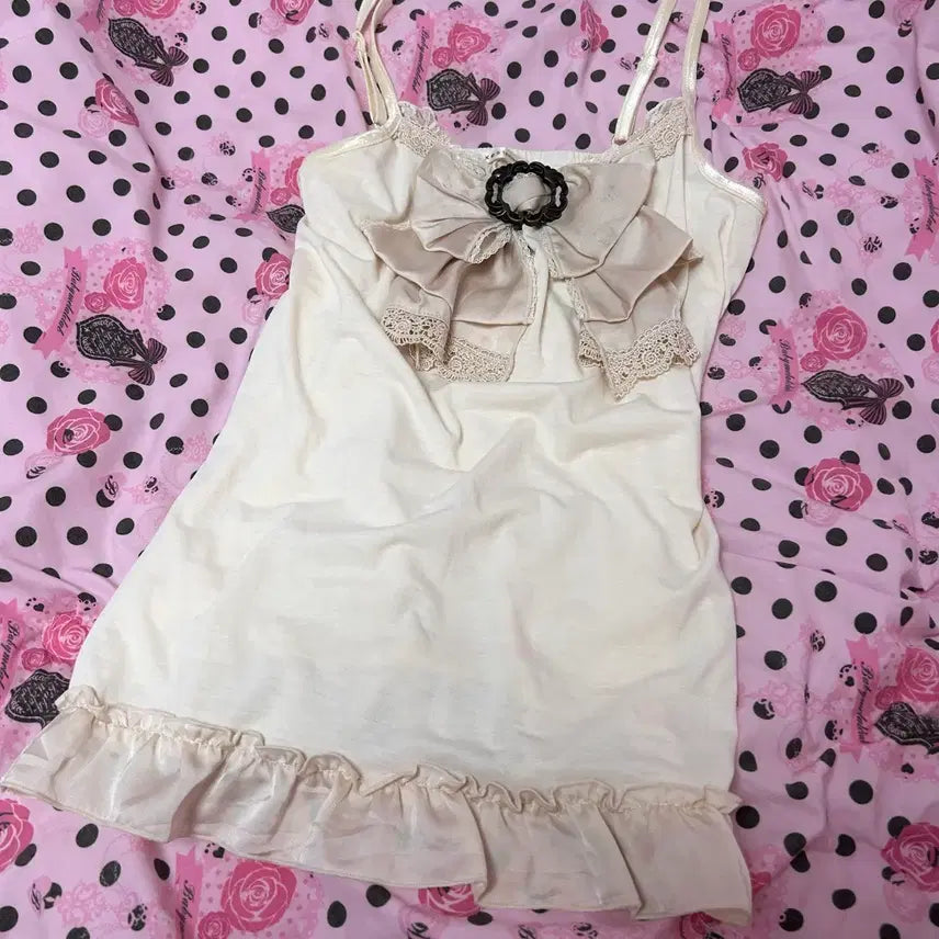 [BUNJANG] Axisfarm Ribbon Camisole Slip / 엑시즈팜 리본 나시 슬립