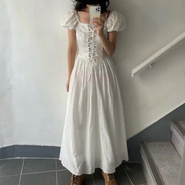 [BUNJANG] Pleated Dress #43 S Size Self-Wedding Dress / 플레따 드레스 43번 s사이즈 셀프웨딩 드레스