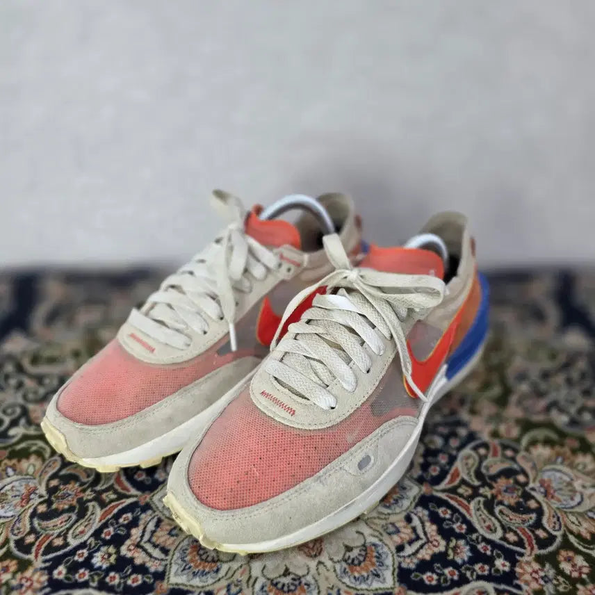 [BUNJANG] Nike Waffle One Coral Orange Mesh Sneakers / 나이키 와플 원 코랄 오렌지 메쉬 스니커즈 NIKE WAFFLE ONE