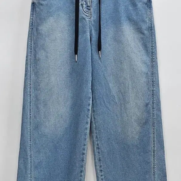 [BUNJANG] SYSTEM Washed Wide Denim Pants / (24.11)SYSTEM 한섬 시스템 밴딩 워시드 와이드 데님 팬츠