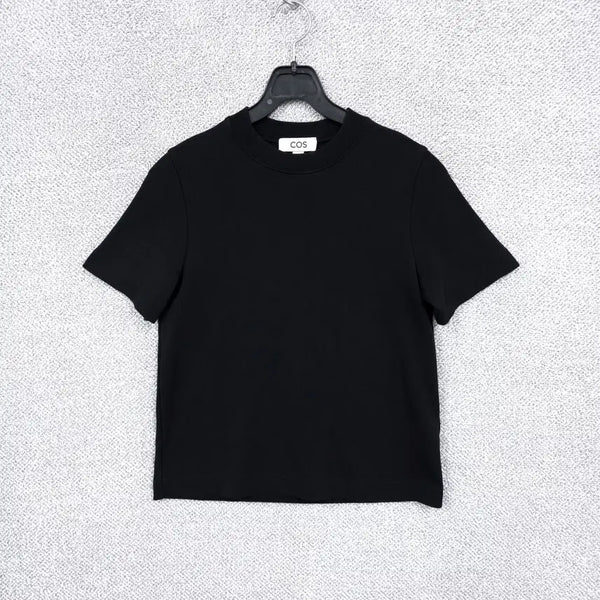 [BUNJANG] COS Women's Black Solid Round Crop Short Sleeve T-Shirt / 코스(cos) 여성 솔리드 크롭 반팔 티셔츠 44/55/마른66 까지