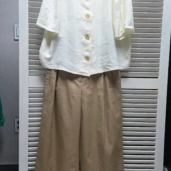 [BUNJANG] SJSJ One-Pleat Wide-Leg Trousers / SJSJ 원턱주름 와이드바지