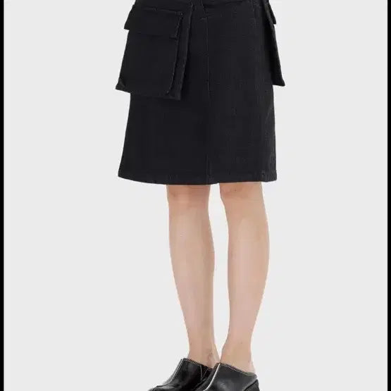 [BUNJANG] Cerric Black Midi Skirt with Pocket Detail / Cerric 미디 스커트