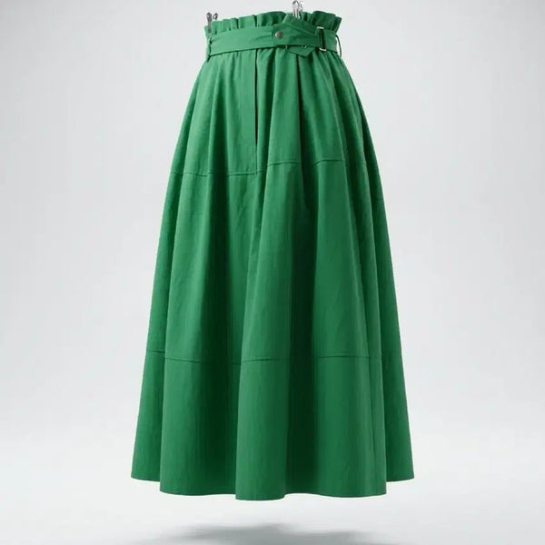 [BUNJANG] LESMOKING Women's Green Pin Tucks Skirt / 여성S/ LESMOKING 그린 핀턱 스커트 치마 22-16