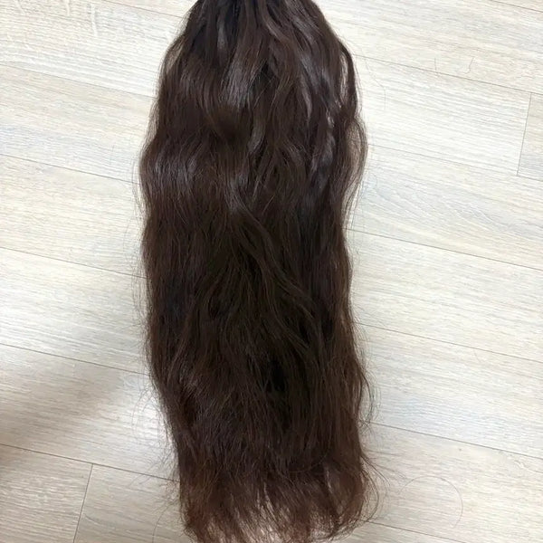 [BUNJANG] Soft Tip Wave Clip-in Hair Extensions Brown 18 Inch - 1 Pack (80 Pcs) / 소프트팁 뉴노팁 웨이브붙임머리 브라운 18인치 한팩