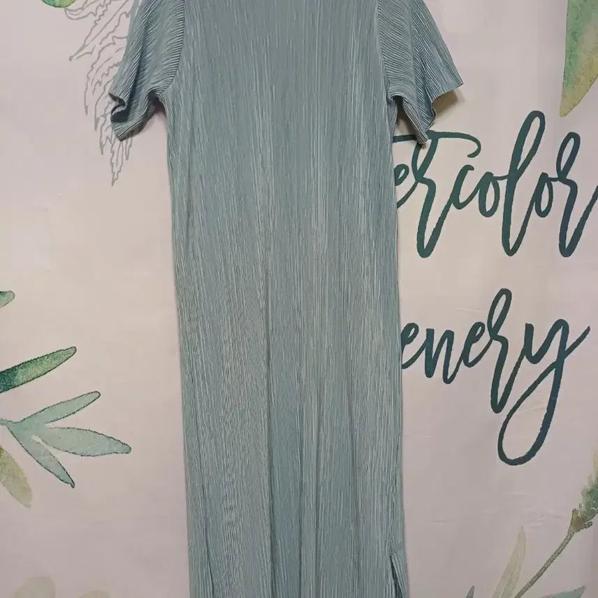 [BUNJANG] Mint Pleated Long Dress / 66~77 민트색 플리츠 롱 원피스
