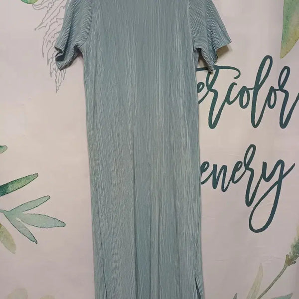 [BUNJANG] Mint Pleated Long Dress / 66~77 민트색 플리츠 롱 원피스
