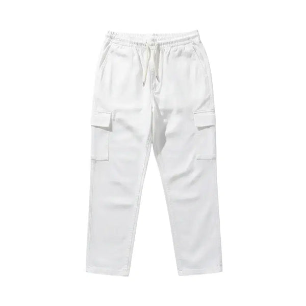 [BUNJANG] Men's White Banding Cargo Pants XL / 남성XL정도/ 화이트 밴딩 카고 팬츠 상세확인 22-19