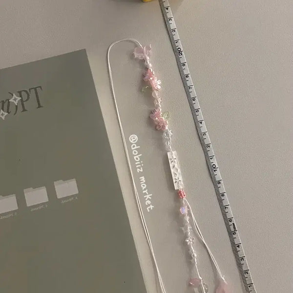 [BUNJANG] Handmade Cherry Blossom Beaded Bookmark / [비즈책갈피] 벚꽃 끈갈피