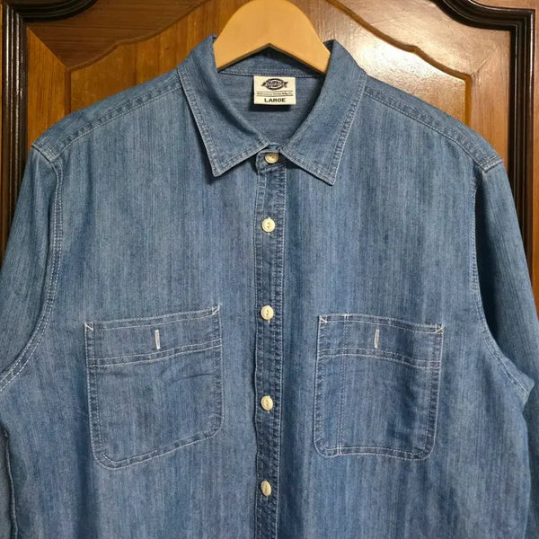 [BUNJANG] Dickies Lightweight Denim Shirt L (105) / 디키즈 셔츠 L 105 데님 청바지 맨투맨 등산 캠핑 골프 러닝 무신사