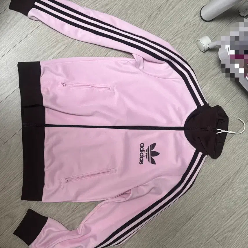 [BUNJANG] Adidas Originals Premium Track Top - Clear Pink Shadow Brown Jersey / 아디다스 프리미엄 오리지널스 트랙탑 클리어 핑크 쉐도우 브라운 져지