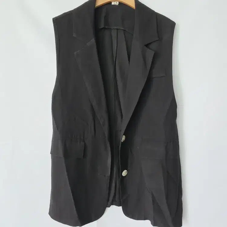 [BUNJANG] MILL STUDIO Black Long Vest Jacket / MILL STUDIO 블랙 롱 조끼 88 여성 베스트 자켓형 조끼