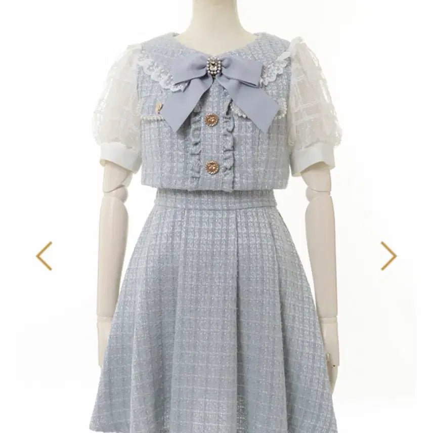 [BUNJANG] Mizuiro Ritsurisa Tweed Setup Dress / 양산형 지뢰계 양지뢰 미즈이로 리즈리사 트위드 셋업 원피스