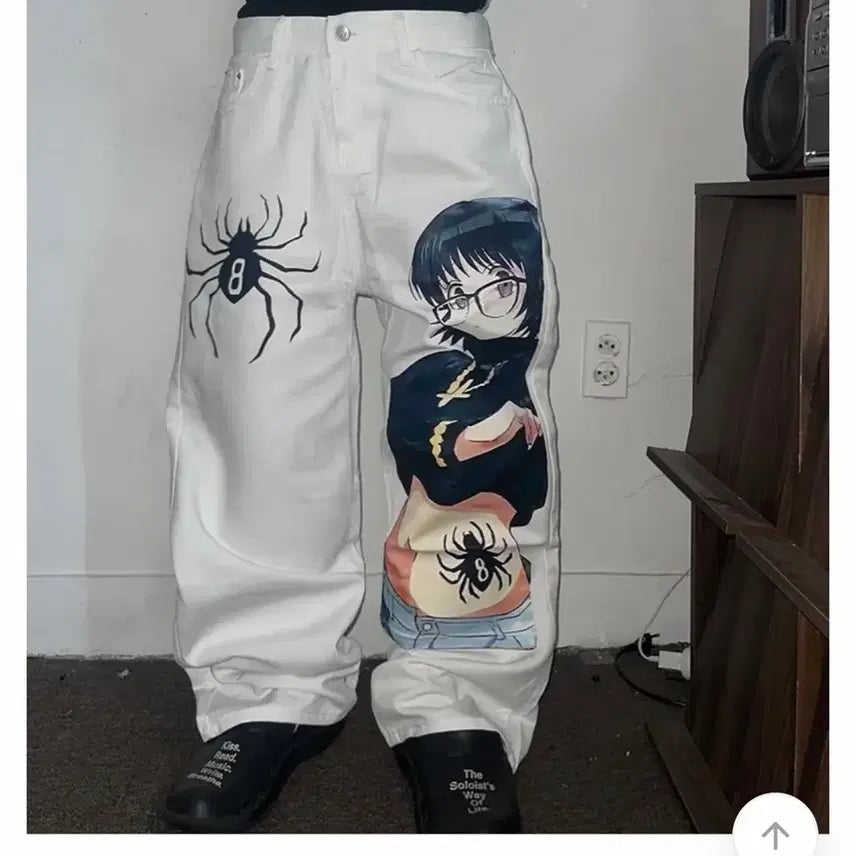 [BUNJANG] Hunter x Hunter Shizuku Wide Pants Jeans / 헌터헌터 시즈크 미소녀 와이드팬츠 바지 청바지