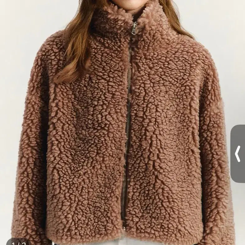 [BUNJANG] Marie Claire Fleece High-Neck Zip-Up / 마리끌레르 뽀글이 하이넥 집업