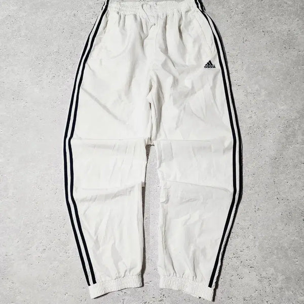 [BUNJANG] Adidas Three-Stripes Track Pants White x Deep Navy / 아디다스 삼선 화이트x딥네이비 트랙팬츠 바람막이 바지
