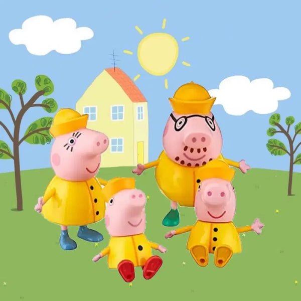 [BUNJANG] Peppa Pig Family Rainy Day Outfit Figure Set (Sealed) / 미개봉)박스O 페파피그 가족 우비 피규어 세트
