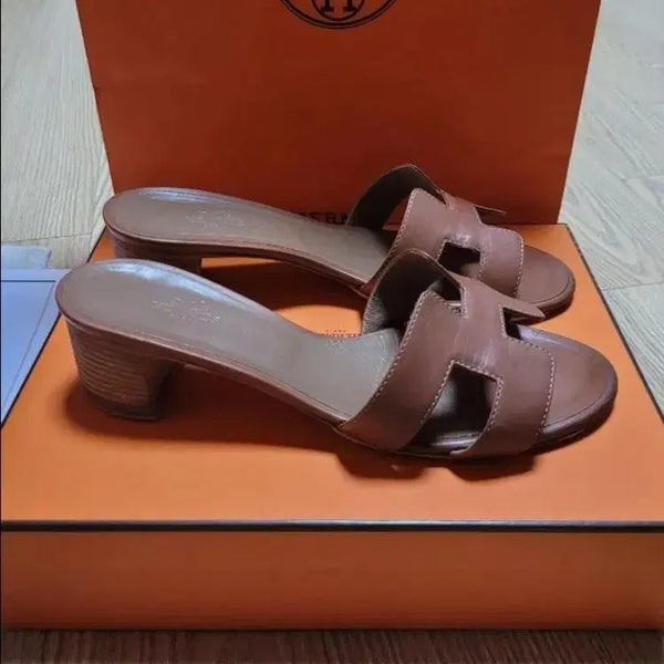 [BUNJANG] Hermès Oasis Sandals Brown Size 38 / 에르메스 오아시스 샌들 브라운 38사이즈 (정품)