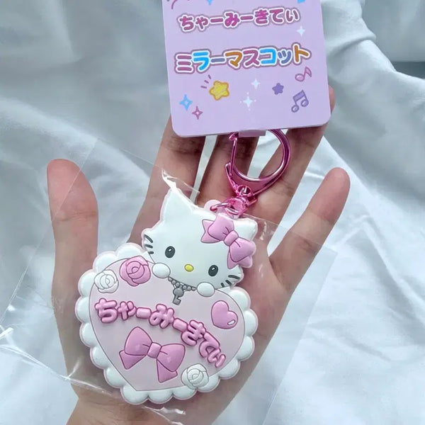 [BUNJANG] Sanrio Characters Mirror Keyring / 산리오 캐릭터 마스코트 네임 미러 키링 새상품