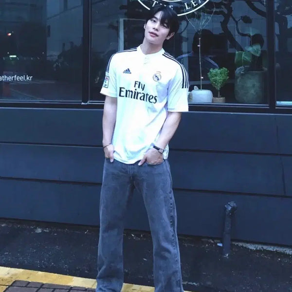 [BUNJANG] Adidas Real Madrid Short Sleeve Jersey White/Black / 아디다스 정품 레알마드리드 유니폼 반팔 져지 흰검