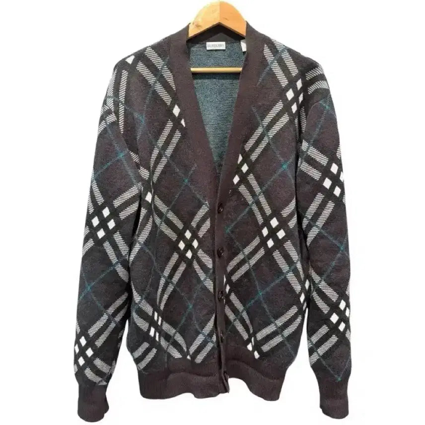 [BUNJANG] Burberry Check Brown Cardigan XL / XL / 버버리 체크 브라운 가디건