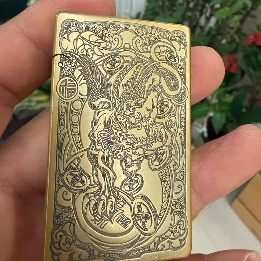 [BUNJANG] ZORRO Engraved Dragon and Phoenix Oil Lighter / 오일라이터
