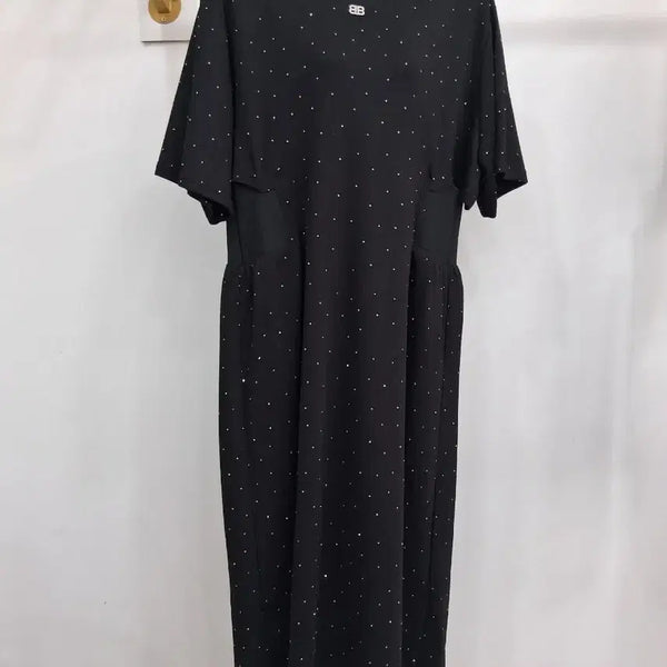 [BUNJANG] Black Cubic Long Dress / 블랙 큐빅원피스 77까지