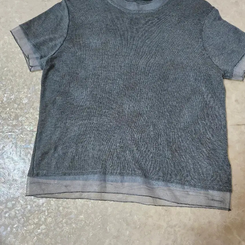 [BUNJANG] Sheer Chiffon Detail Knit Top / 그레이싀폰디테일 니트  Free