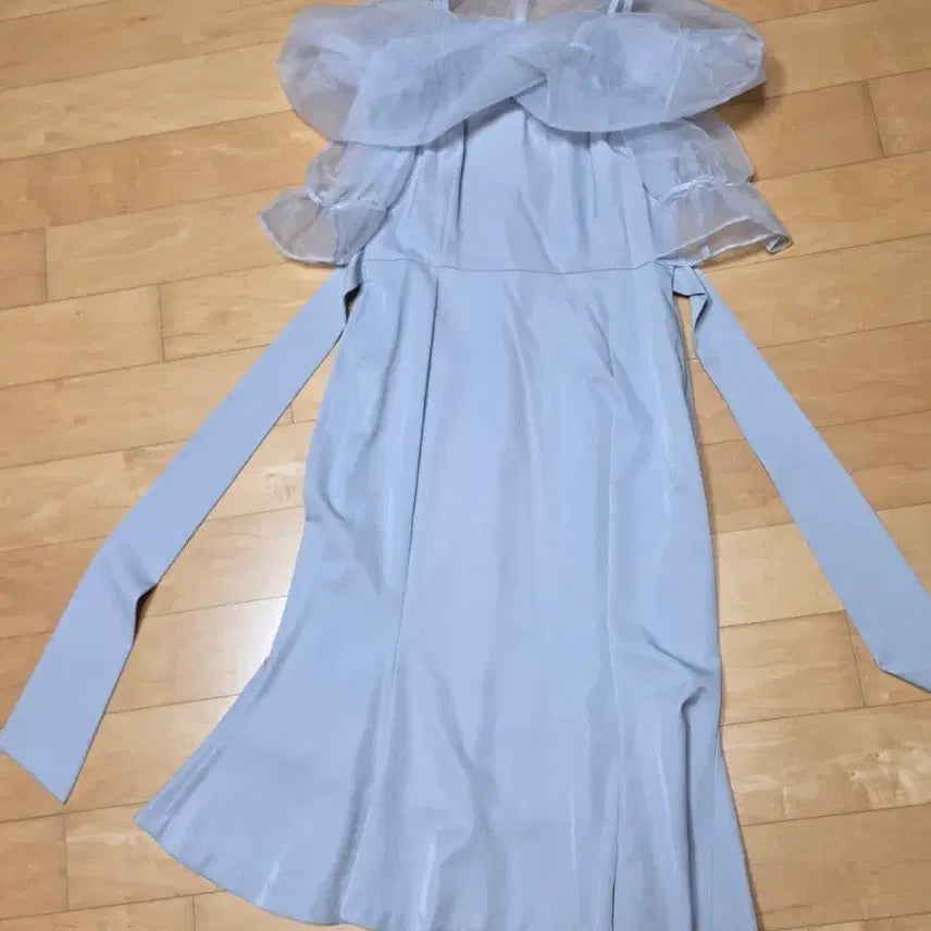 [BUNJANG] Off-the-shoulder Mermaid Long Dress / 새상품 여름 바캉스 고급 롱 원피스 오간자 오프숄더 머메이드