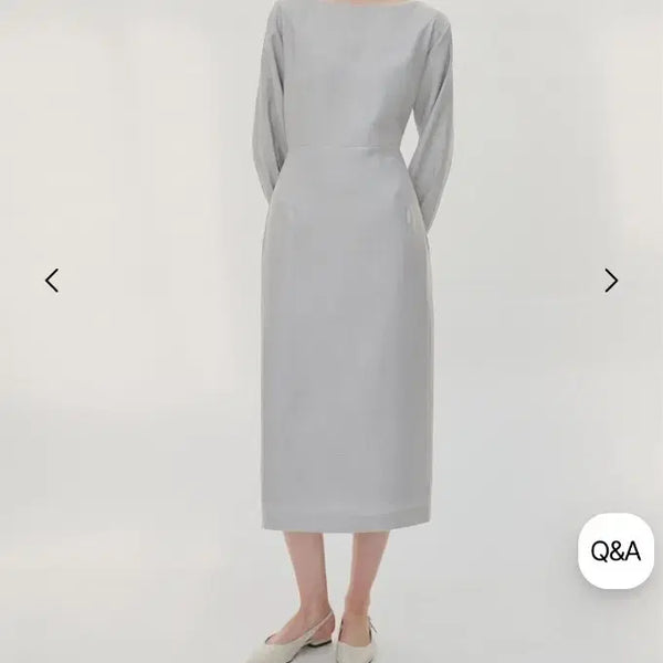 [BUNJANG] Mommet Low Wrinkle Dress Light Gray S / [모멧] 로우 링클 원피스 라이트그레이 S