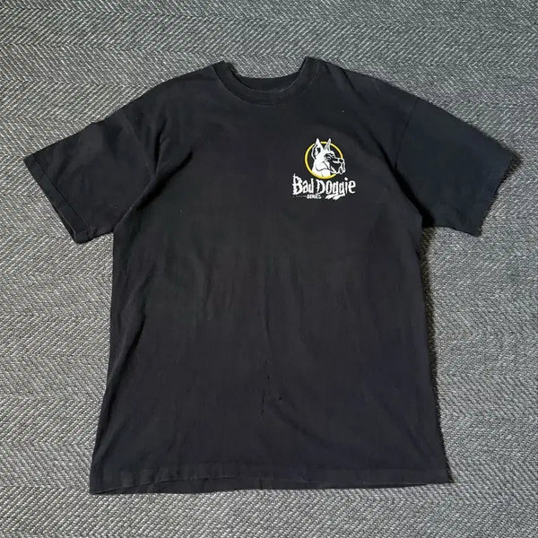 [BUNJANG] 90s USA Bad Doggie Doberman Graphic T-Shirt / 90s USA BAD DOGGIE 빈티지 그래픽 티셔츠 (105-108)