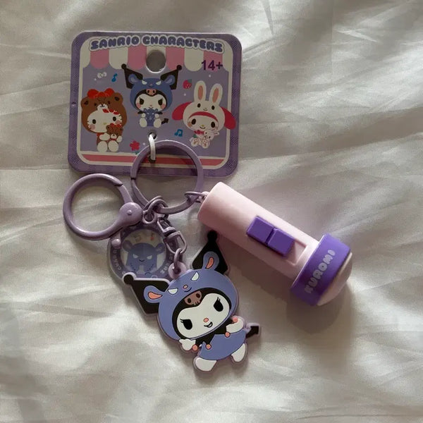 [BUNJANG] Sanrio Kuromi Flashlight Beam Keychain / 산리오 쿠로미 손전등 빔 키링