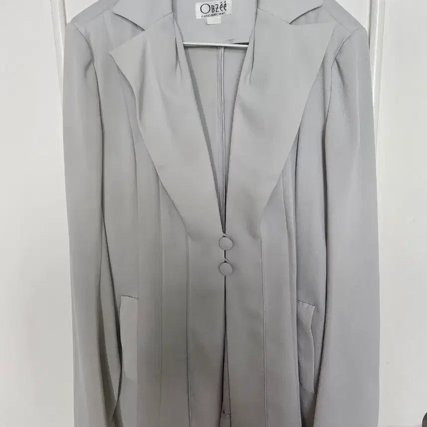 [BUNJANG] Obzee Premium Pleated Line Jacket / [오브제] 프리미엄 싸개단추 플리츠 라인 자켓