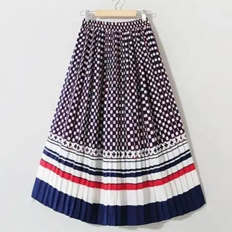 [BUNJANG] Unique Pattern Pleated Long Skirt / [새상품] 유니크 패턴 플리츠 롱스커트 / 밴딩 프리 / 핏 예쁜 데일리
