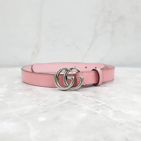 [BUNJANG] Gucci GG Marmont Thin Belt Pink 409417 / 구찌 GG 마몽 씬 벨트 핑크 409417