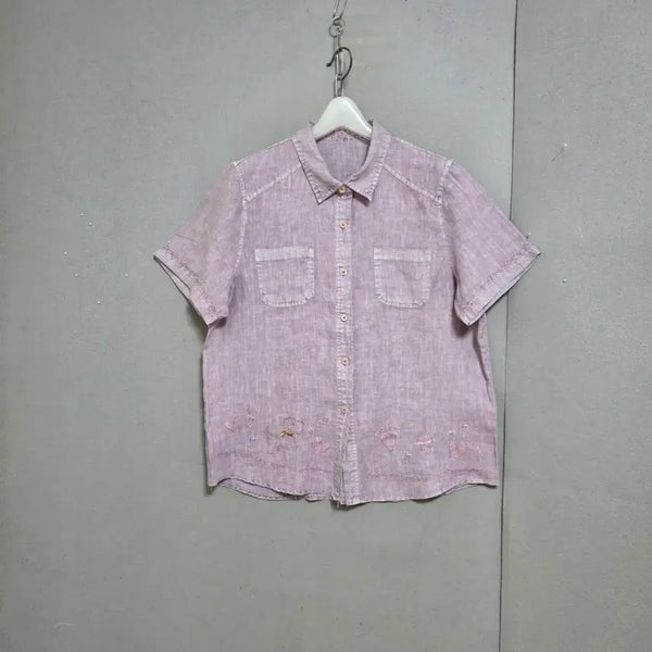[BUNJANG] Linen Washed Blouse (Size F) / 물빠짐 워싱 린넨 블라우스 F  n6538