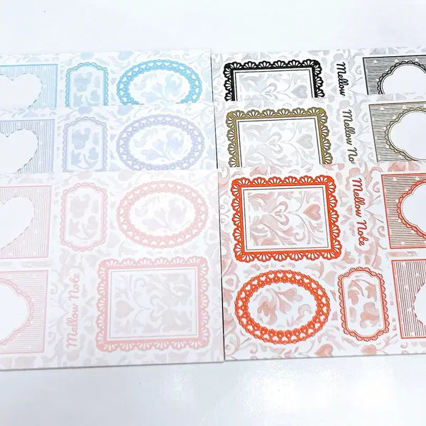 [BUNJANG] Mellow Note Frame Memo Pad Set (6 Designs) / 멜로우노트 프레임 떡메모지 6종
