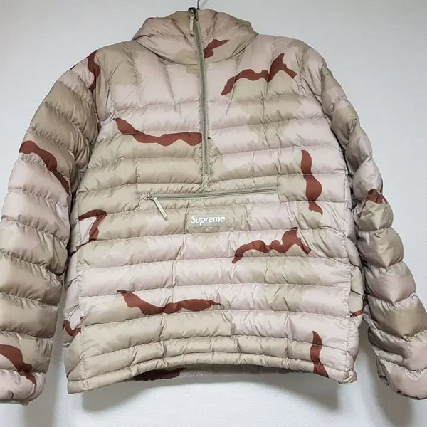 [BUNJANG] Supreme Micro Down Half Zip Hooded Padded Jacket Desert Camo 24FW / 슈프림 마이크로 다운 하프 집 후드 패딩 데저트 카모 24FW