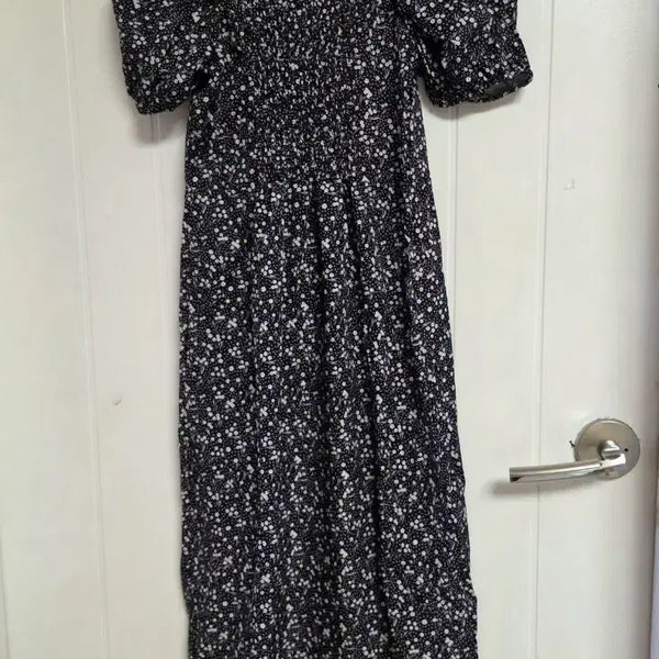 [BUNJANG] Puff Sleeve Square Neck Dress - Small / 퍼프 소매 원피스 새거 스몰