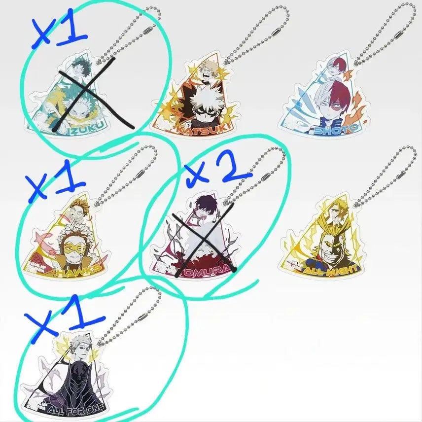 [BUNJANG] My Hero Academia I-Prize All For One, Hawks Acrylic Keychain / 나히아 히로아카 나의히어로아카데미아 I상 올포원 호크스 키링