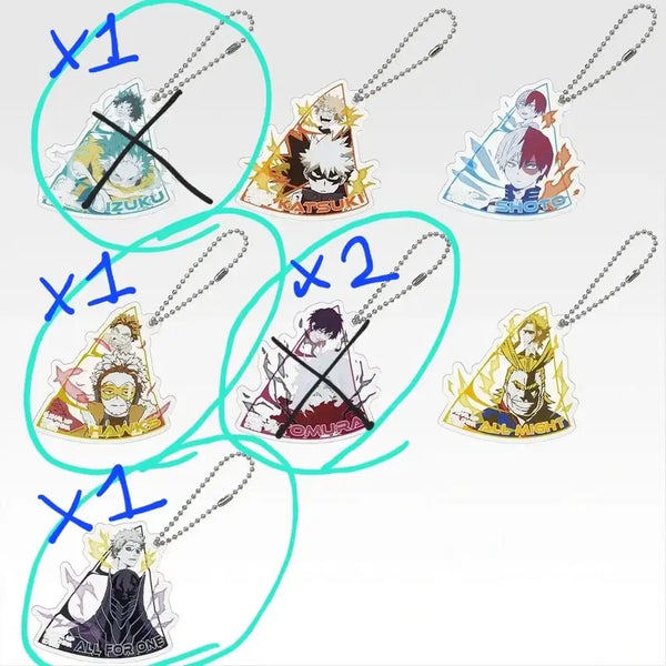 [BUNJANG] My Hero Academia I-Prize All For One, Hawks Acrylic Keychain / 나히아 히로아카 나의히어로아카데미아 I상 올포원 호크스 키링