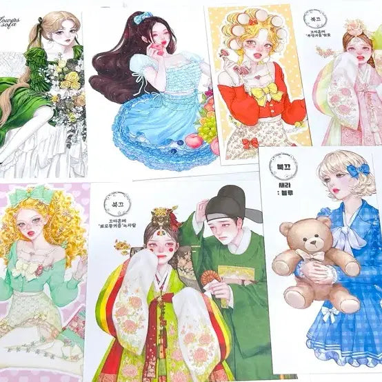 [BUNJANG] 31 pcs Cute Illustration Stickers / 북끄럼쟁이 인스 31장